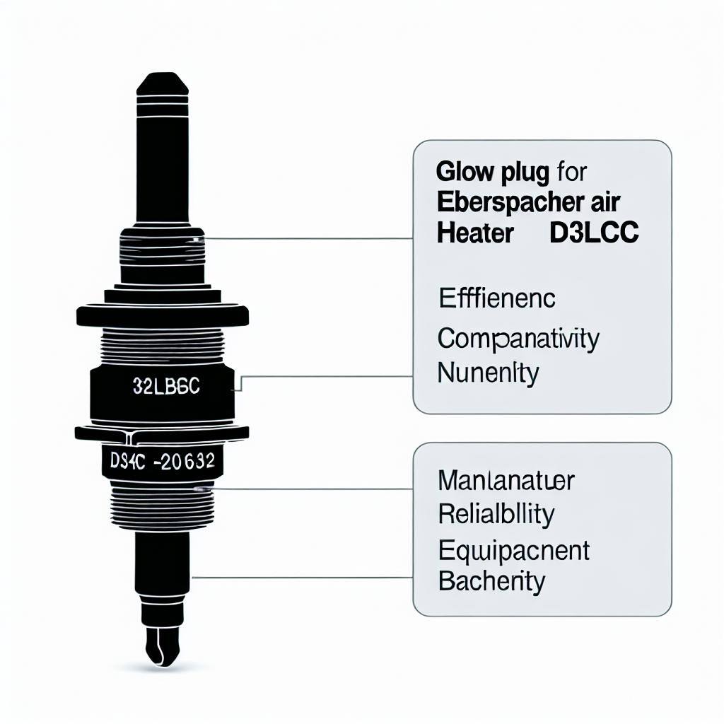 An image of a Glühkerze für Eberspächer Luftheizung D3LCC, with comparison numbers and MEB number provided